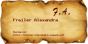 Freiler Alexandra névjegykártya